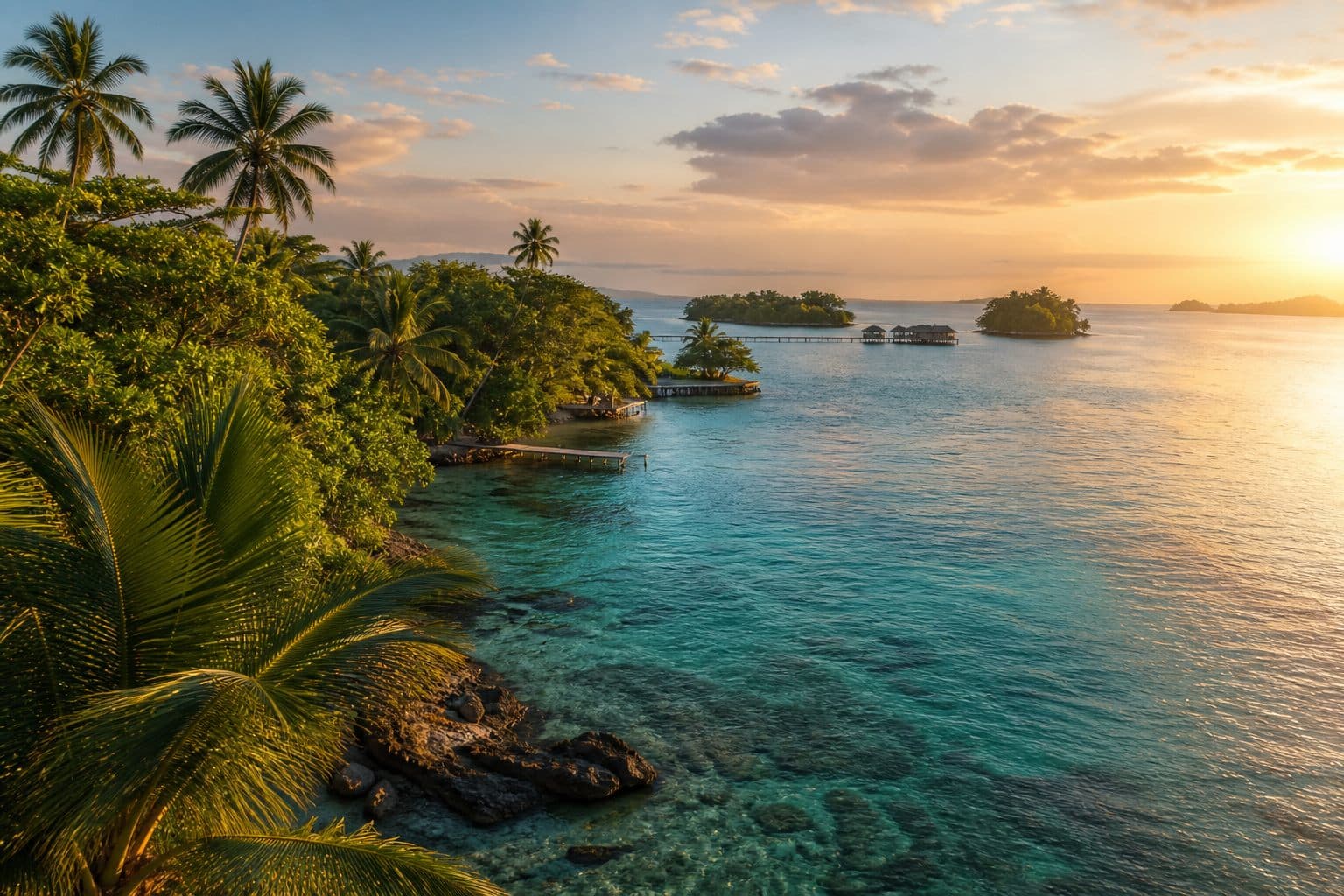 Bocas del Toro Caribbean waterfront used for island routine planning